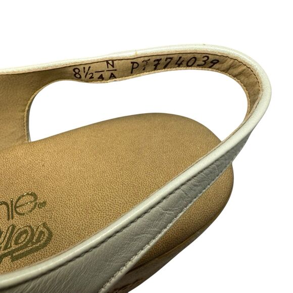 Vintage 70s Sandals YoYos Strappy Hippie Groovy Wedge Heel Pastel Leather 8.5 - Picture 3 of 16